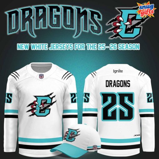 Columbus River Dragons 25-26 Season New White Hockey Jersey