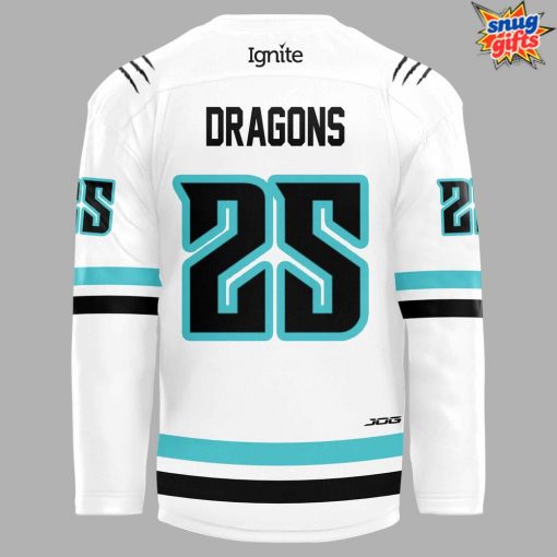 Columbus River Dragons 25-26 Season New White Hockey Jersey