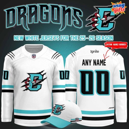 Columbus River Dragons 25-26 Season New White Hockey Jersey