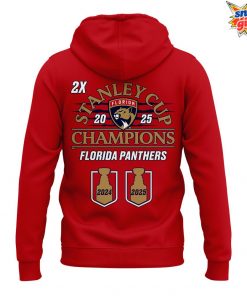 Florida Panthers 2X Stanley Cup Champions 202425 Hoodie 3