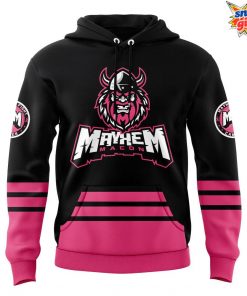 Macon Mayhem Cancer 2025 Black Pink Hoodie