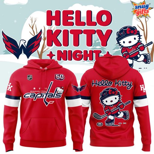 Washington Capitals New 2025 Hello Kitty Special Hoodie