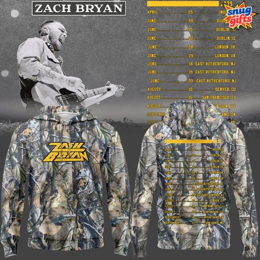 Zach Bryan 2025 Tour Camo Concert Hoodie