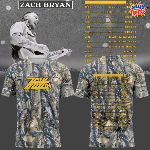 Zach Bryan 2025 Tour Camo Concert T-Shirt