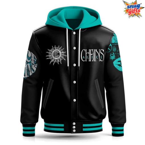Alice in Chains Psychedelic Eye Hooded Varsity Jacket