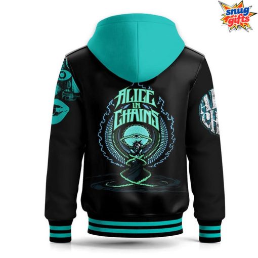 Alice in Chains Psychedelic Eye Hooded Varsity Jacket