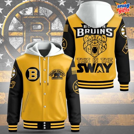 Boston Bruins ‘This Is The Sway’ Hooded Baseball Jacket
