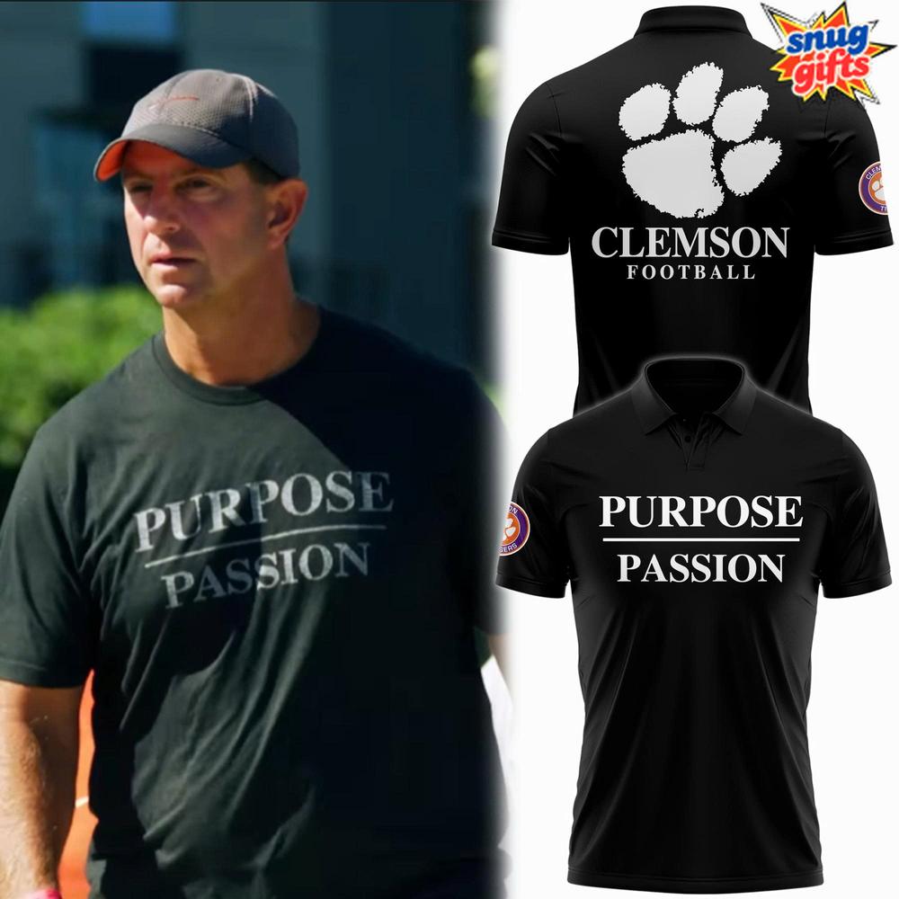 Dabo Swinney Clemson Tigers Football PurposePassion 2025 Polo Shirt Dabo Swinney Clemson Tigers Football PurposePassion 2025 Polo Shirt