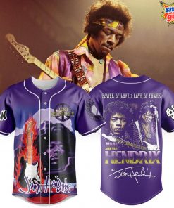 Jimi Hendrix Power of Love Purple Baseball Jersey