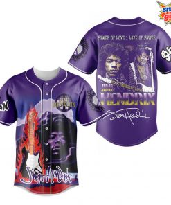 Jimi Hendrix Power of Love Purple Baseball Jersey