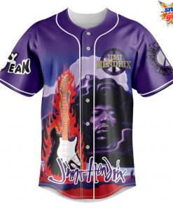 Jimi Hendrix Power of Love Purple Baseball Jersey 3