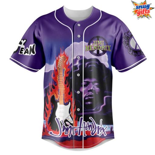 Jimi Hendrix Power of Love Purple Baseball Jersey