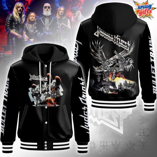 Judas Priest Bullet Train 1980 Syracuse Tour Hooded Varsity Jacket