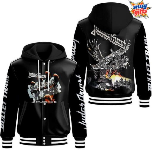 Judas Priest Bullet Train 1980 Syracuse Tour Hooded Varsity Jacket