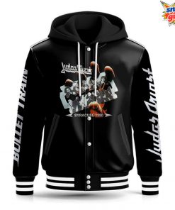 Judas Priest Bullet Train 1980 Syracuse Tour Hooded Varsity Jacket 3