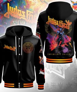 Judas Priest Invincible Shield Tour Hooded Varsity Jacket