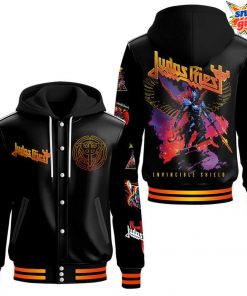 Judas Priest Invincible Shield Tour Hooded Varsity Jacket