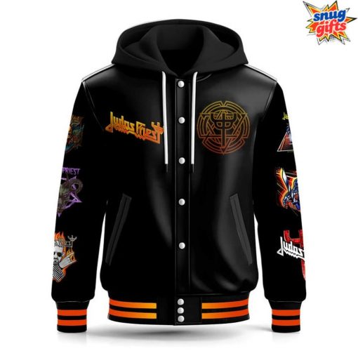 Judas Priest Invincible Shield Tour Hooded Varsity Jacket