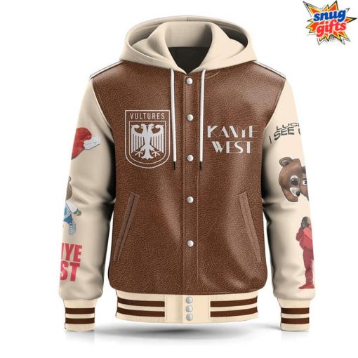 Kanye West College Dropout Vultures Edition Hooded Baseball Jacket