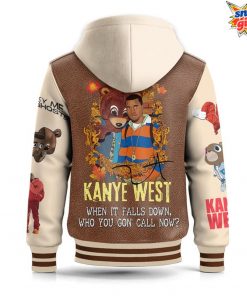 Kanye West College Dropout Vultures Edition Hooded Baseball Jacket 4