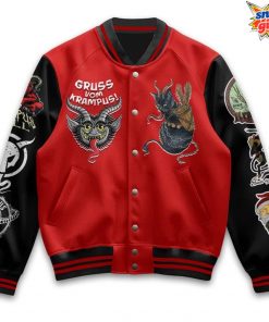 Krampus Silent Night Varsity Jacket 3