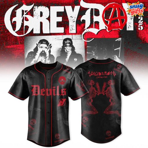 New Jersey Devils x $uicideboy$ GreyDay Tour 2025 Baseball Jersey