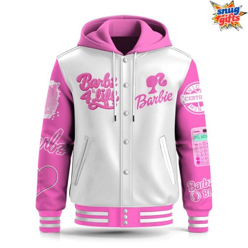 Nicki Minaj Pink Friday 2 Barbie Hooded Baseball Jacket