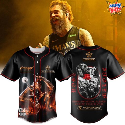Post Malone Live Nation Concert Tribute Black Baseball Jersey
