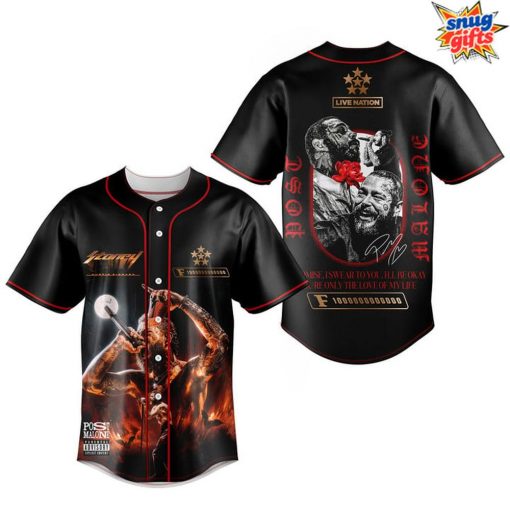 Post Malone Live Nation Concert Tribute Black Baseball Jersey