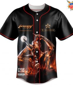 Post Malone Live Nation Concert Tribute Black Baseball Jersey 3