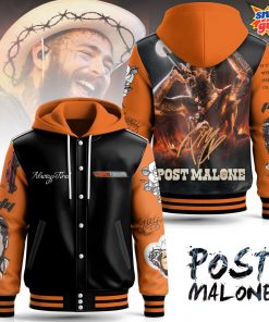 Post Malone Tour Flame Special Hooded Baseball Jacket