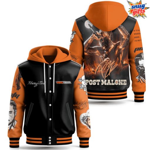 Post Malone Tour Flame Special Hooded Baseball Jacket