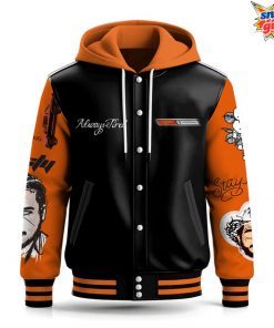 Post Malone Tour Flame Special Hooded Baseball Jacket 3