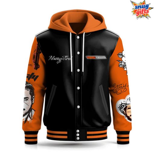 Post Malone Tour Flame Special Hooded Baseball Jacket