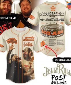 Post Malone x Jelly Roll Big Ass Stadium Tour Custom Baseball Jersey