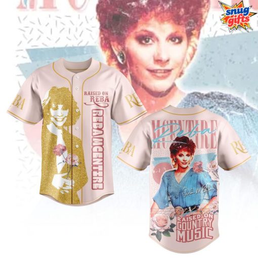 Reba McEntire Raised on Country Music Pink Baseball Jersey