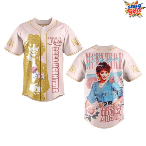 Reba McEntire Raised on Country Music Pink Baseball Jersey