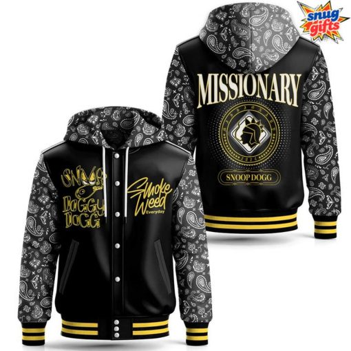 Snoop Dogg Missionary Smoke Weed Everyday Hooded Varsity Jacket