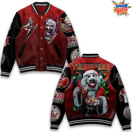 Terrifier 3 Art the Clown Christmas Varsity Jacket