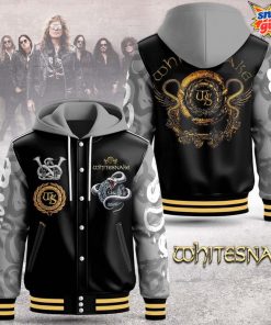 Whitesnake Serpent Emblem Rock Hooded Varsity Jacket